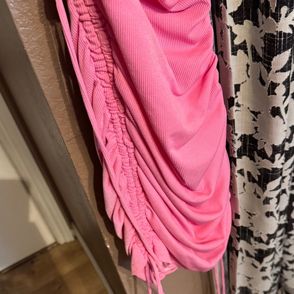 Pink Ruched Mini Dress - Picture 3 of 5